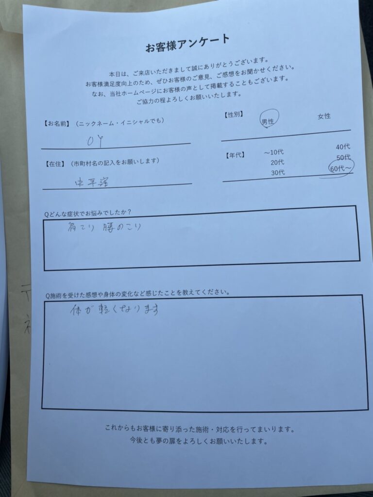 OY （60代～） 男性 いわき市中平窪在住